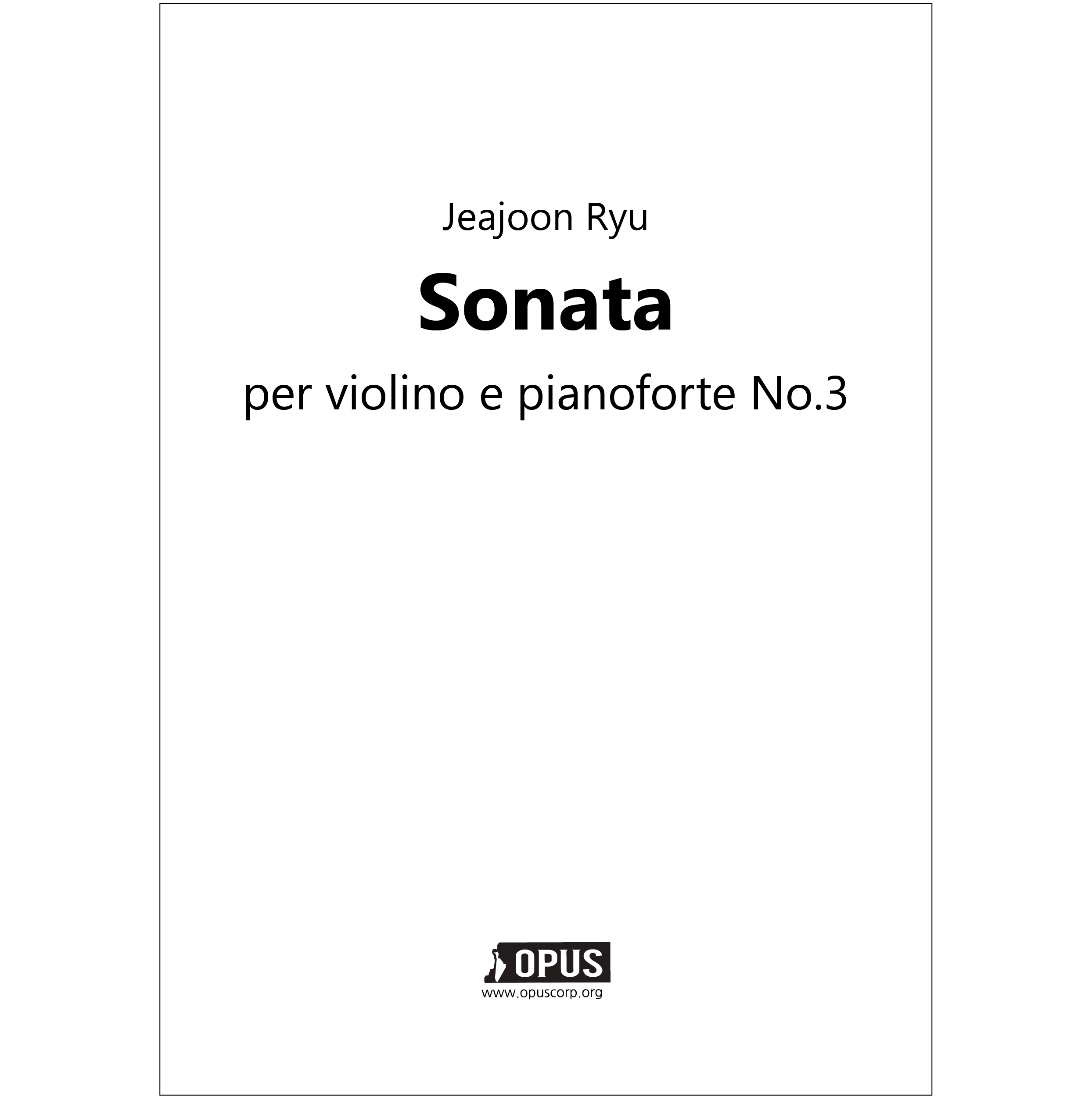 류재준 바이올린과 피아노를 위한 소나타 제 3번