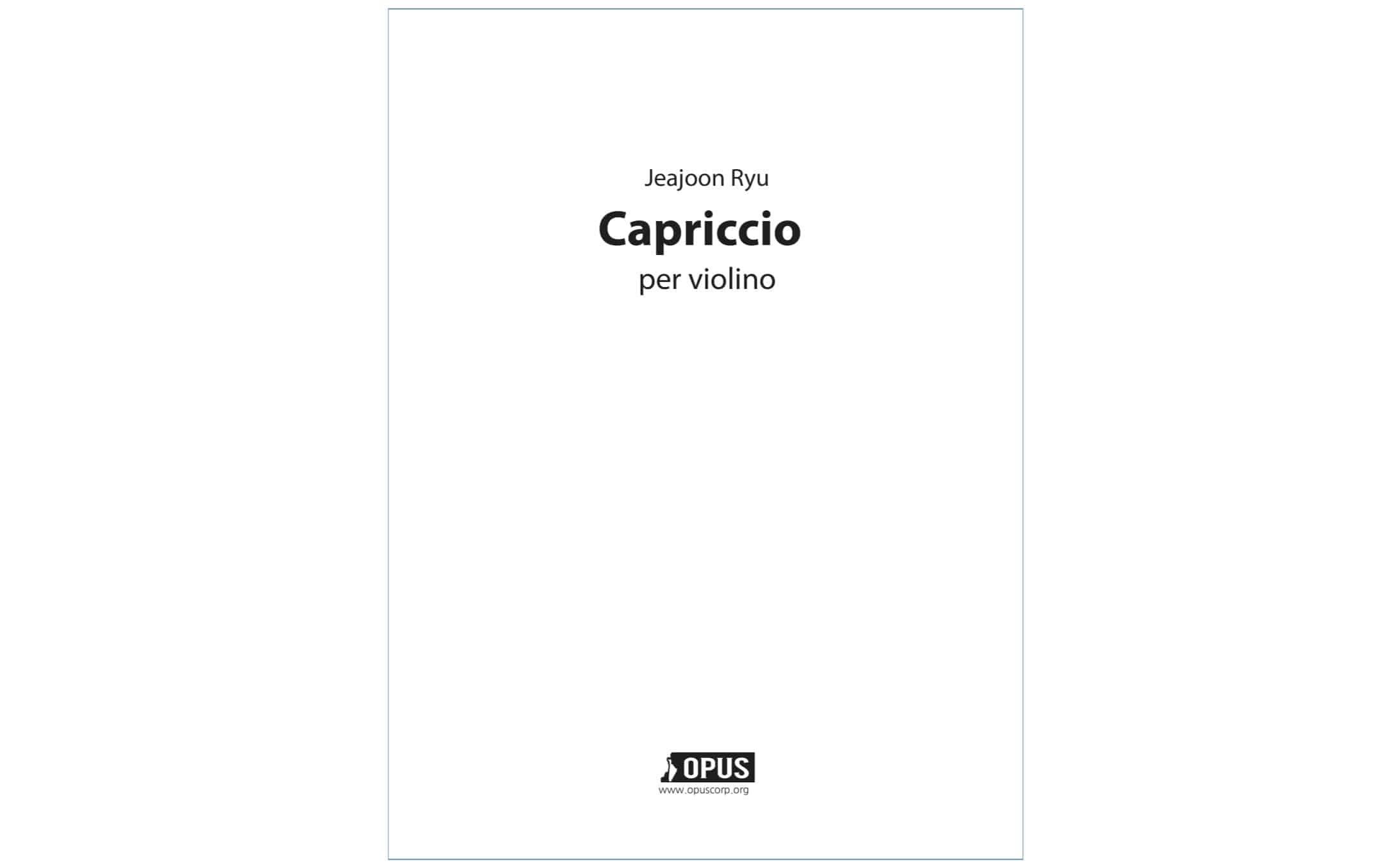 류재준: 바이올린을 위한 카프리치오 (무반주 바이올린 카프리치오)